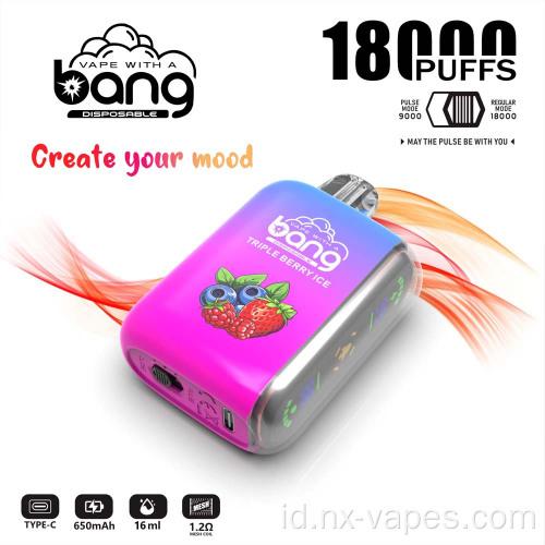 Bang pulsa 18k dual mesh sekali pakai grosir vape
